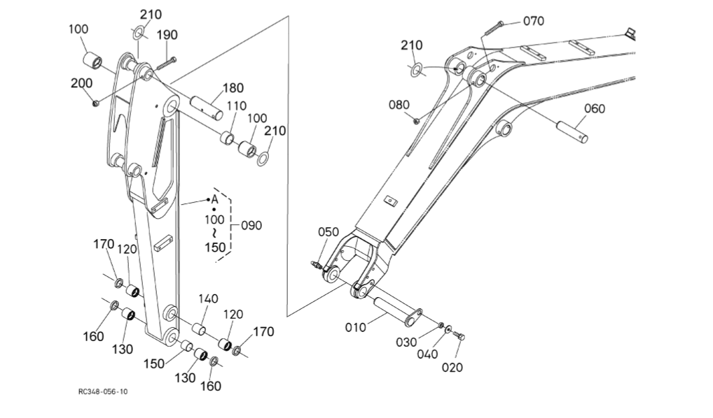 KIT BAGUE AXE POUR KUBOTA KX61-3