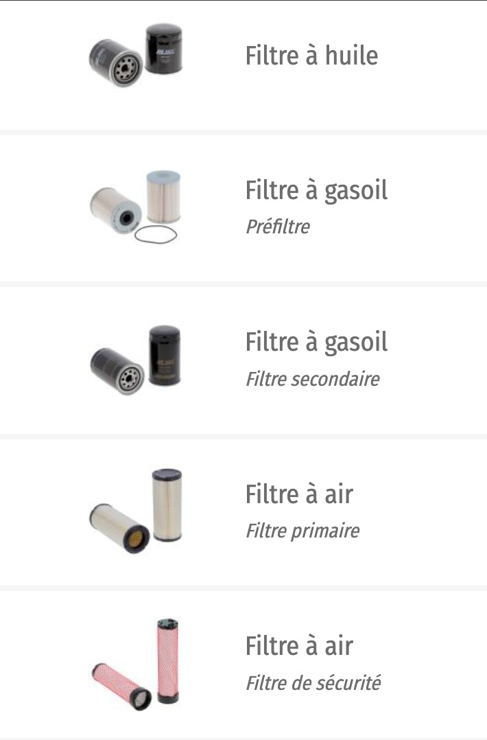 Kit de filtre Hyundai R80CR-9A Opt 1