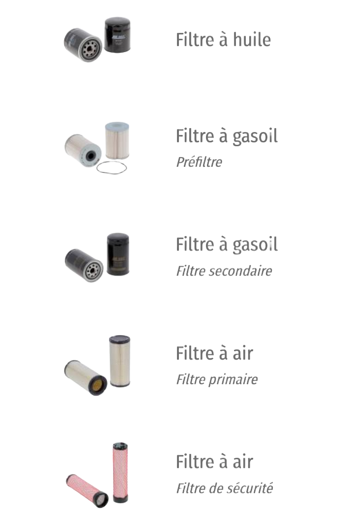 Kit de filtre Hyundai R80CR-9A Opt 1
