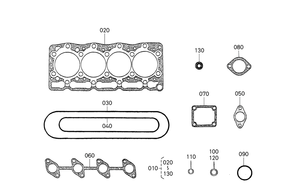 Ensemble de joints de moteur V1505 Kubota Engine