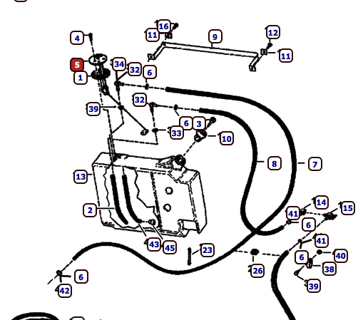 jauge a carburant Bobcat 1213, 540, 542, 543, 553, 641, 642, 643, 645, 741, 742, 743, 843