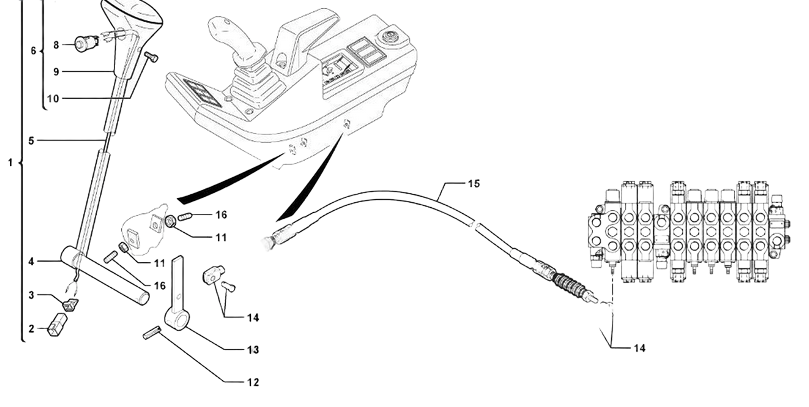 cable de commande de lame pour Volvo EC25 VOE 11806124