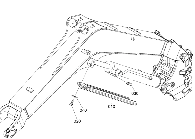 carter de protection de vérin de flèche kubota U20-3 alpha U25-3 alpha RB419-6751-0