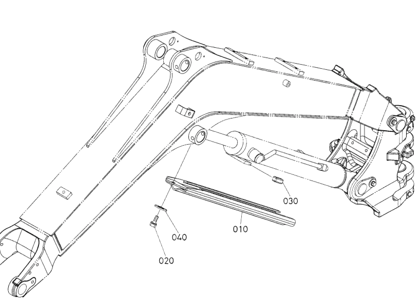carter de protection de vérin de flèche kubota U20-3 alpha U25-3 alpha RB419-6751-0