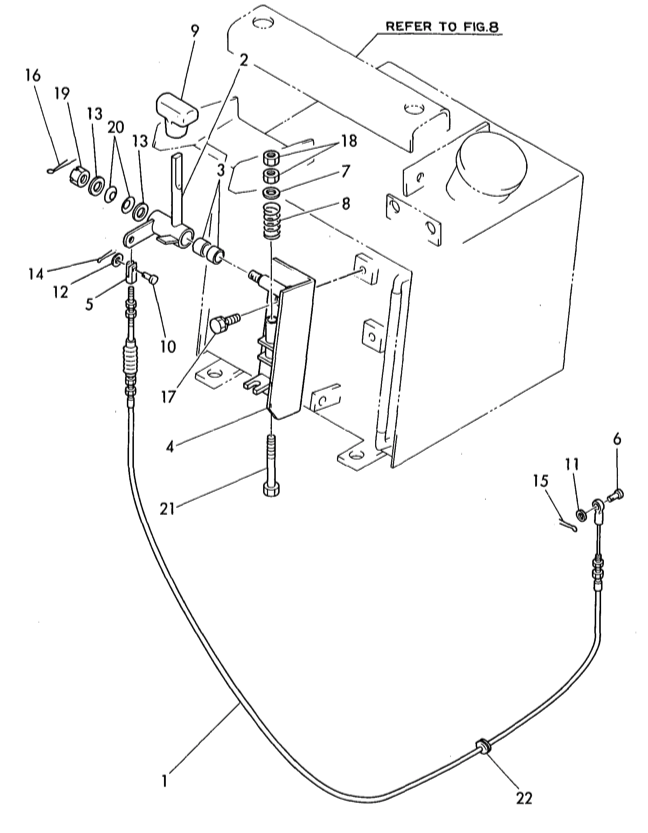 cable d'accelerateur Yanmar YB121U YB151U