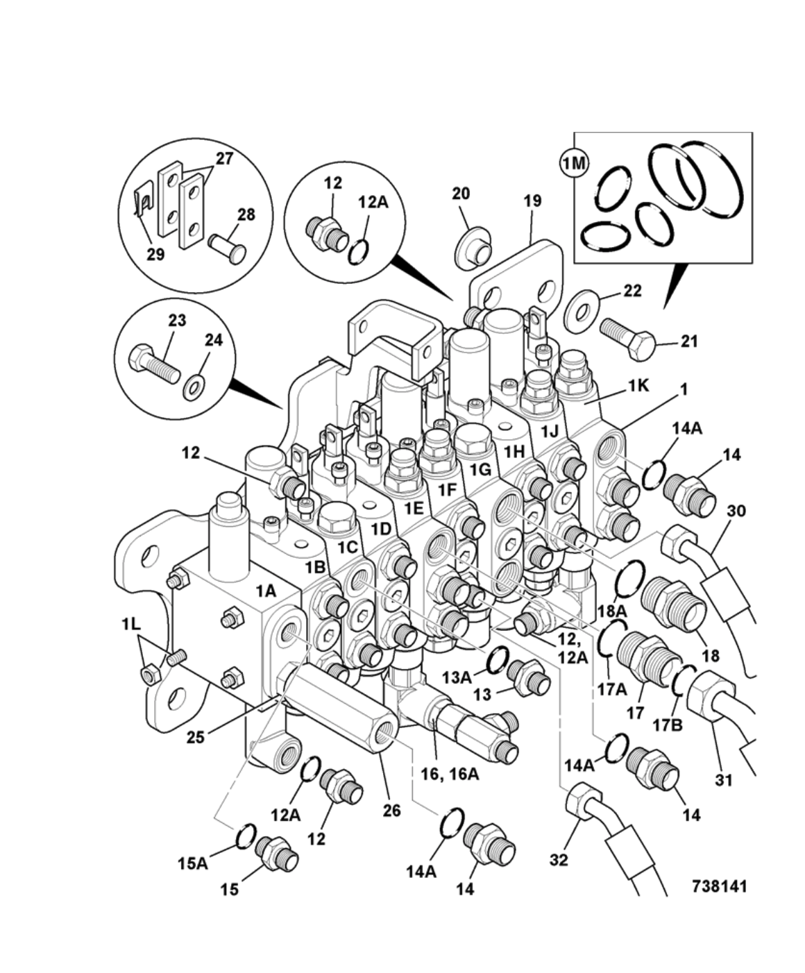kit joint de distributeur jcb 8018