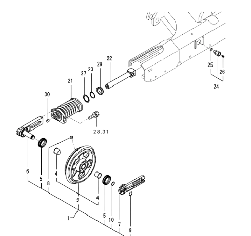 kit joints de tendeur de chenille Yanmar Vio25