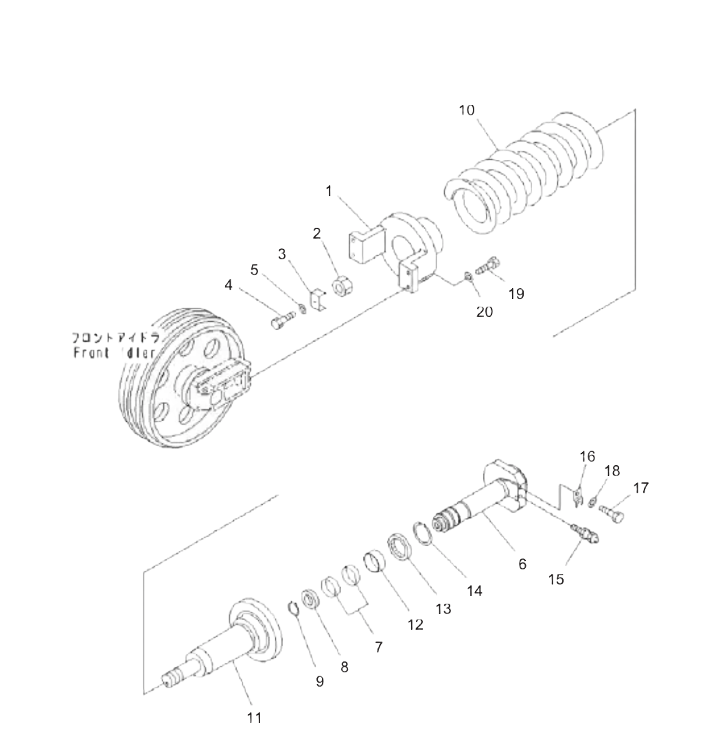 kit joint de tendeur de chenille pour Komatsu PC160LC-8