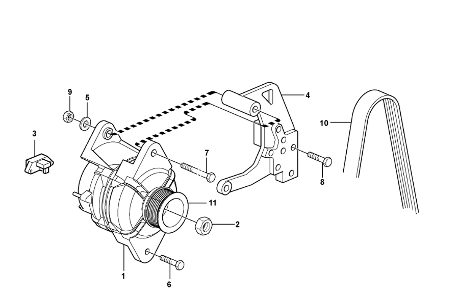 Courroie de ventilateur nervuré pour convenir à Volvo EC140B EC135B