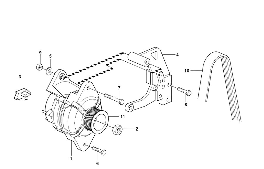 Courroie de ventilateur nervuré pour convenir à Volvo EC140B EC135B