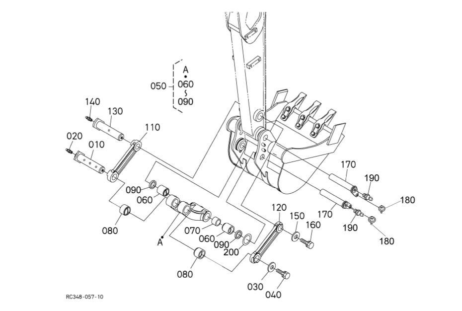 KIT BAGUE AXE POUR KUBOTA KX61-3