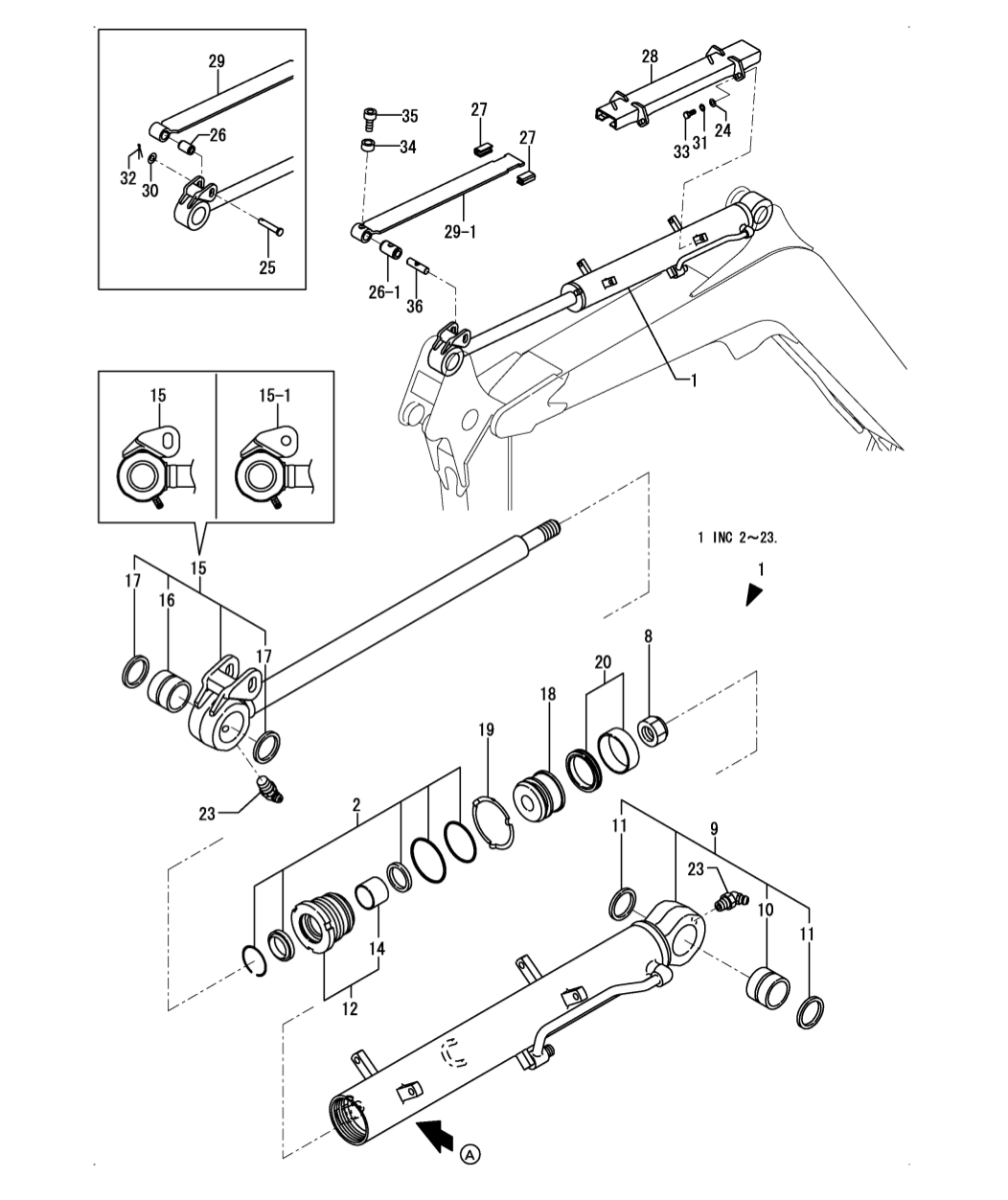 KIT JOINT DE VERIN DE BALANCIER YANMAR VIO 20-3