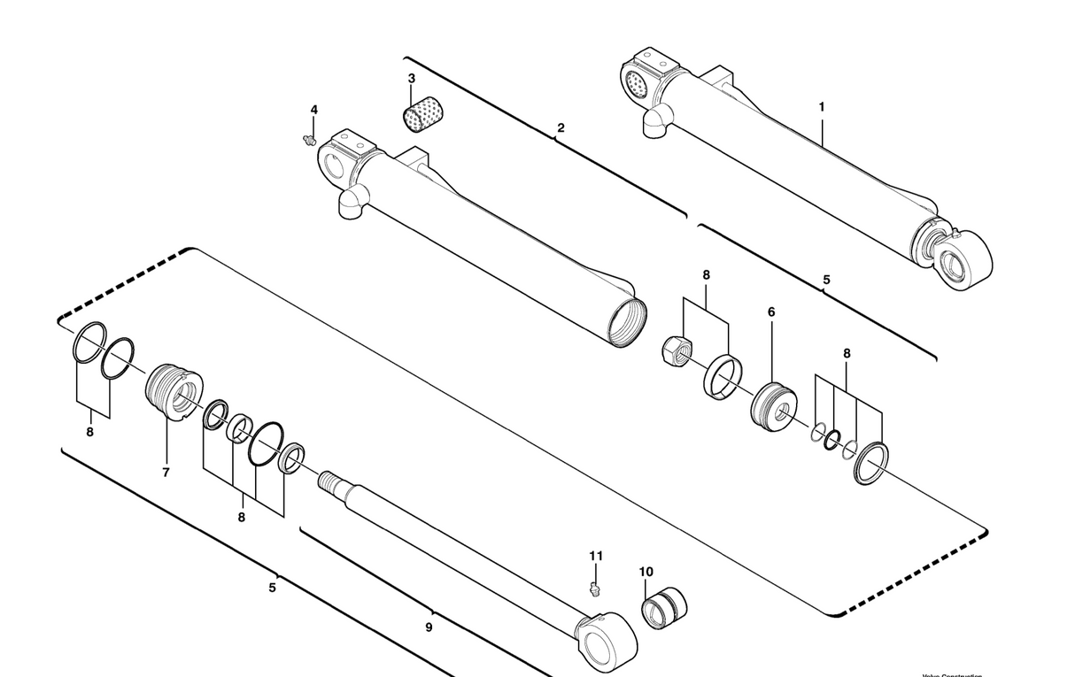 KIT JOINT DE VERIN DE GODET VOLVO EC 20 B