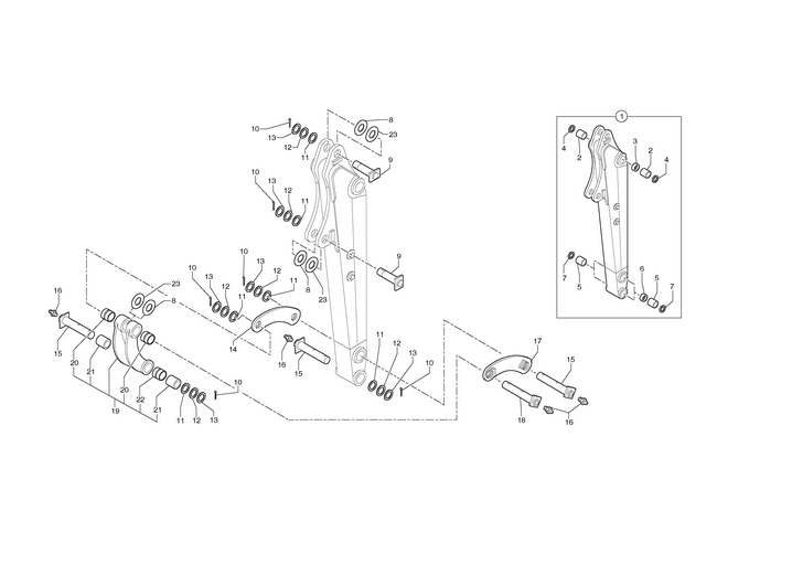 Kit bague et axe de godet pour s'adapter à Volvo EC20B