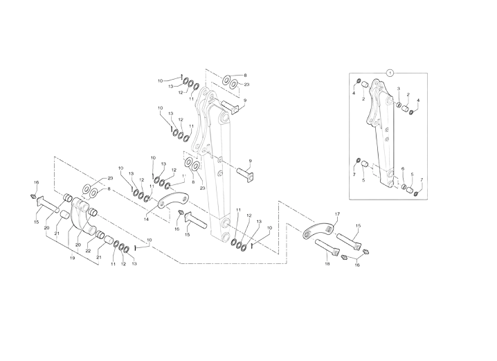 Kit bague et axe de godet pour s'adapter à Volvo EC20B TYPE 272