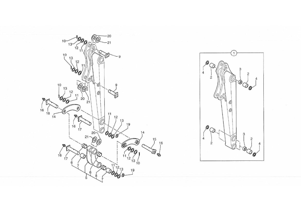 Kit bague et axe pour Volvo Ec15B XR