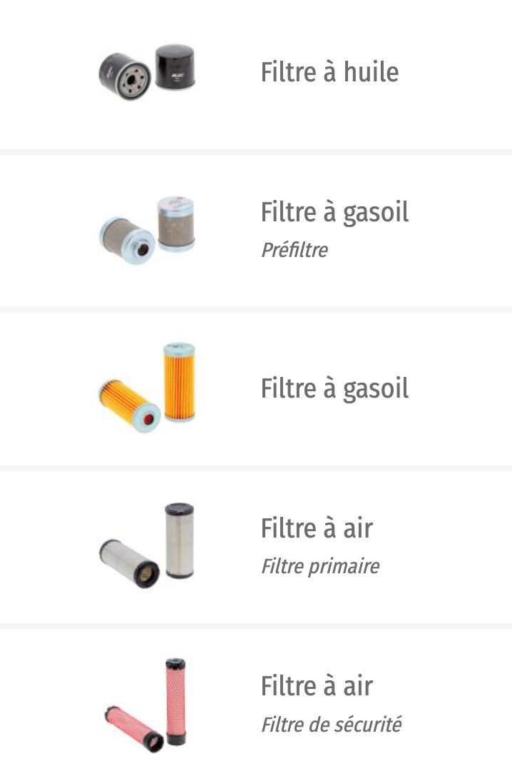 Kit de filtre moteur Yanmar vio25 vio40-2 vio27-6