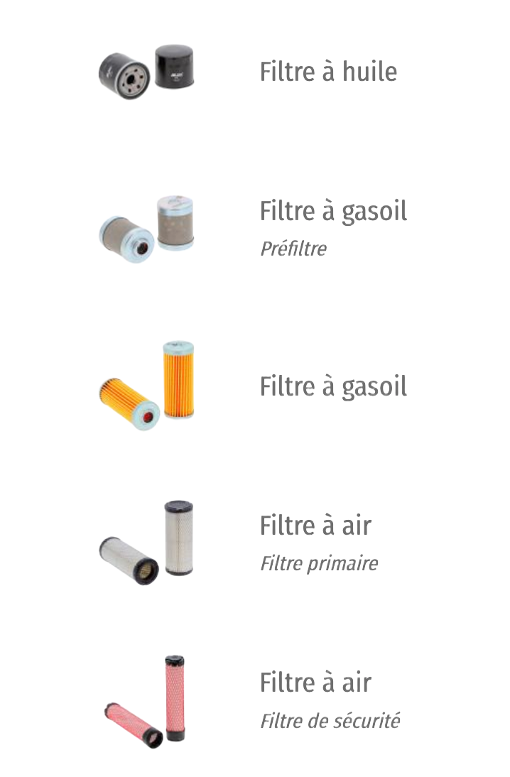 Kit de filtre moteur Yanmar vio25 vio40-2 vio27-6