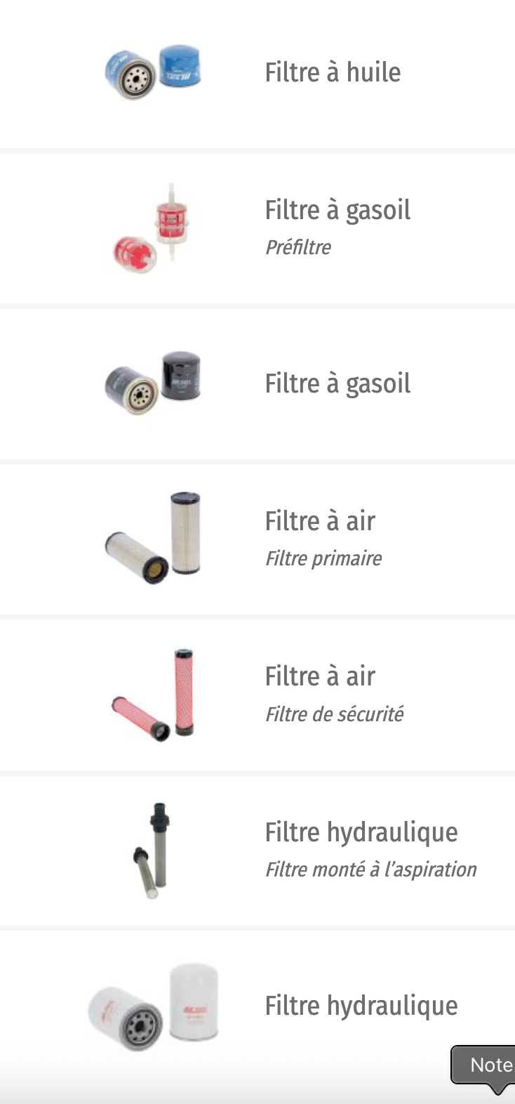 Kit de filtre pour Dumper Barford SX3000 avec moteur Kubota