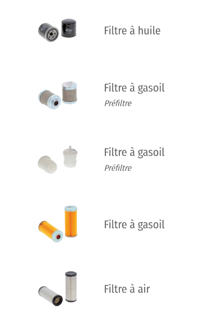 Kit de filtre pour Komatsu PC20R-8