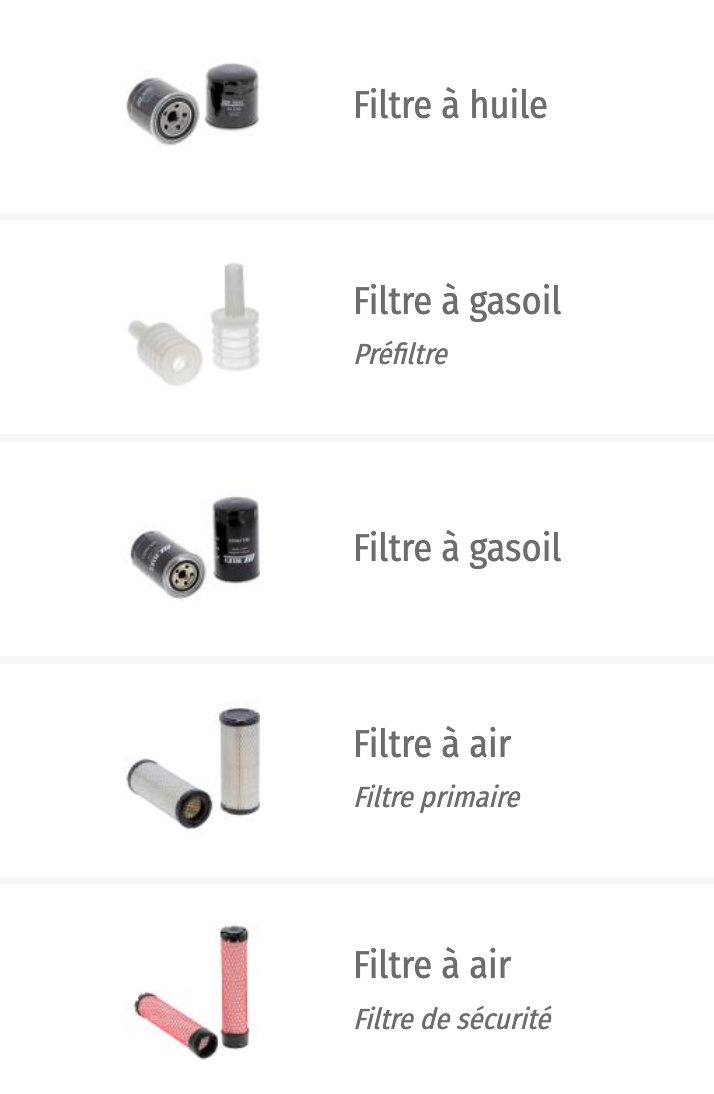 Kit de filtre pour Takeuchi TB228 TB235 TB250 moteur TNV