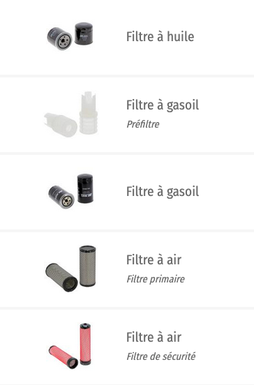 Kit filtre Bobcat E80