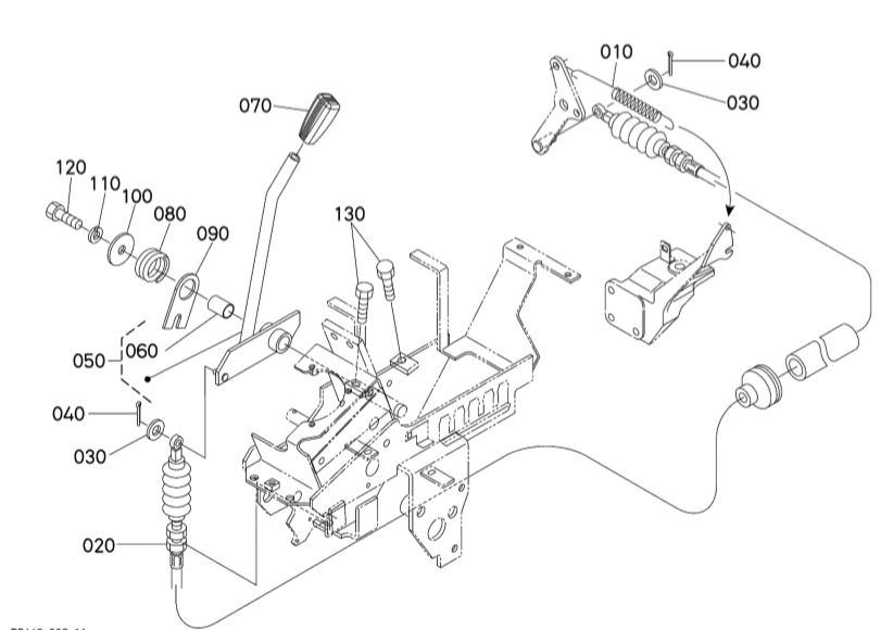 cable d'accelerateur kubota U20-3 alpha U25-3 alpha RB411-3515-2