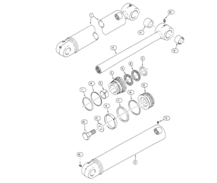 kit joint de vérin balancier de rétro Case 580 SLE