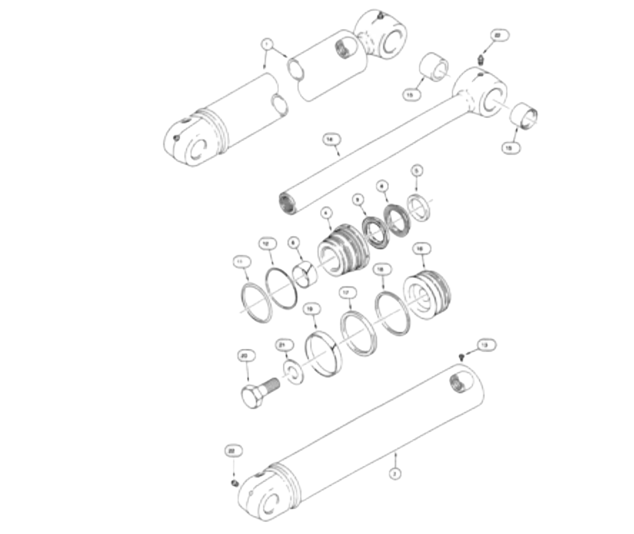 kit joint de vérin balancier de rétro Case 580 SLE