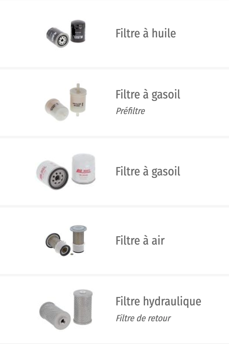 kit de filtre pour Kubota K022 K025 Kx36 Kx41 Kx61 KX021