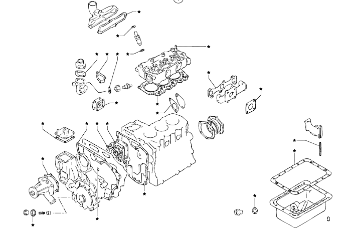 pochette de joints moteur pour volvo ec20B type 272