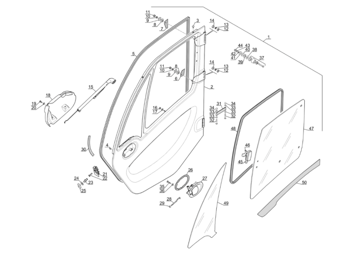 poignée de verrouillage de vitre pour manitou mt 625
