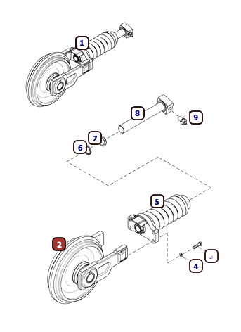 roue folle pour Bobcat E25 E26