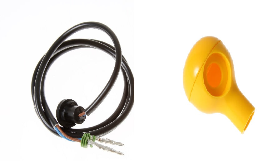 Bouton de vitesse jaune et interrupteur en fonction des déchets