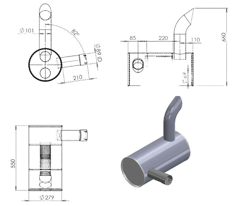 Échappement pour Komatsu PC200-8