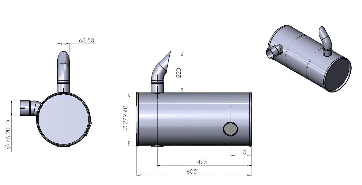 Échappement pour s'adapter à Hyundai R140-7