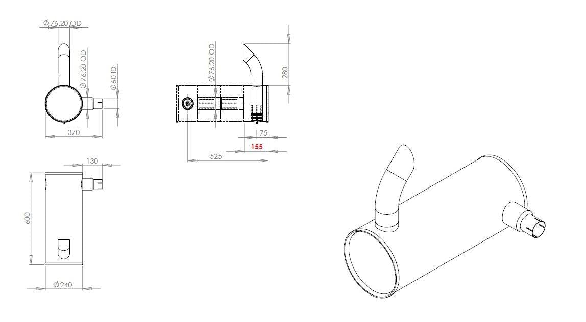 Suisse d'échappement Fiat Hitachi Ex135