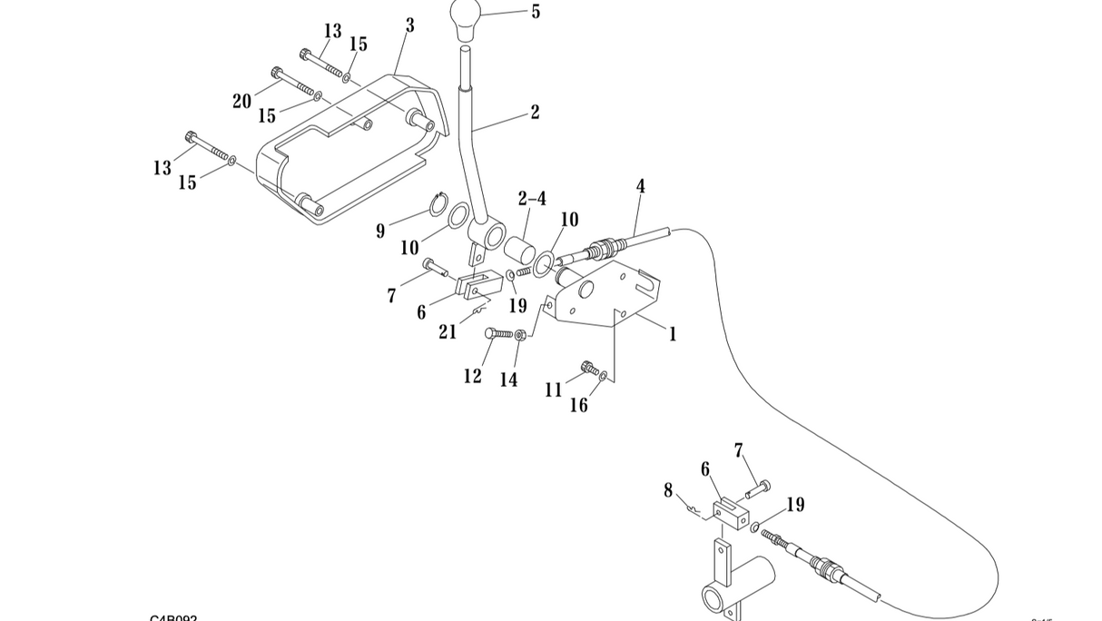 Câble de commande de  lame Takeuchi TB016  16303-41190
