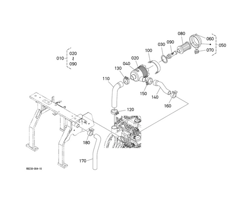 Kit de filtre complet pour Kubota KX41-3 KX36-3
