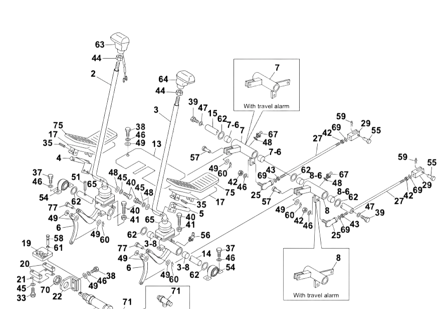 manette poignée d'avancement takeuchi TB125 TB016 TB2OR TB23R23R TB75FR TB80FR TB070 TB135 TB28FR TB014 TB15FR TB25FR TB53FR TB145 TB175 # BL3Z009 TB180FR  TB180FR  TB228 TB1140 16502-03210