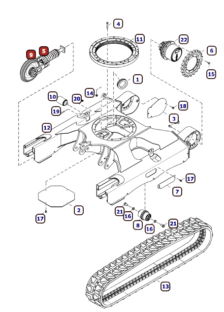 roue folle avec tendeur de chenille bobcat  E27Z 7257871