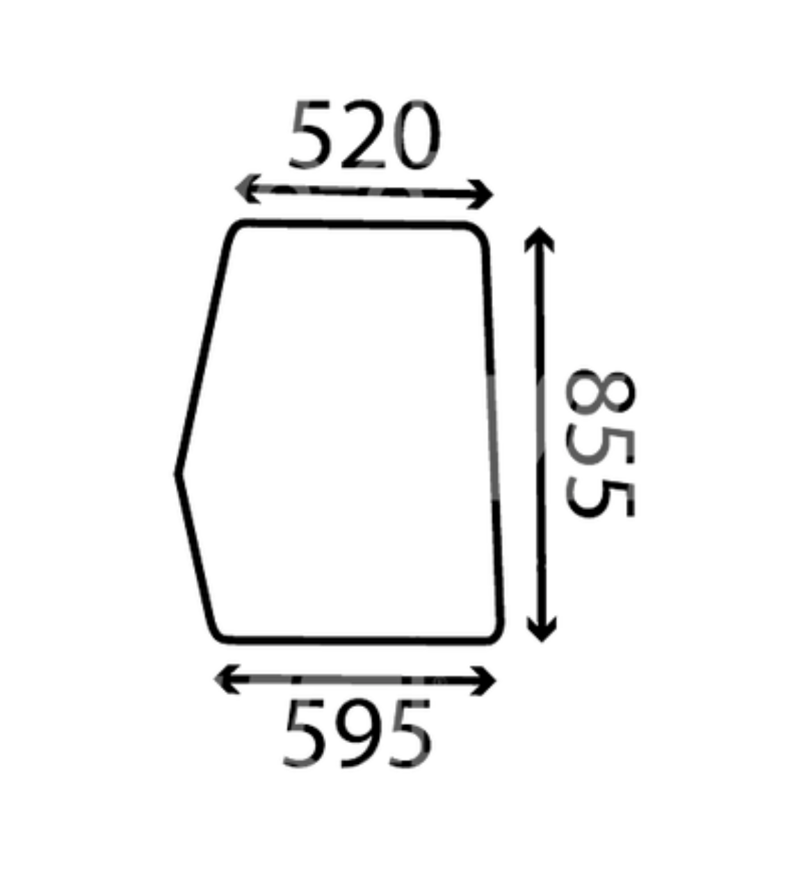vitre latéral droit Case 580G