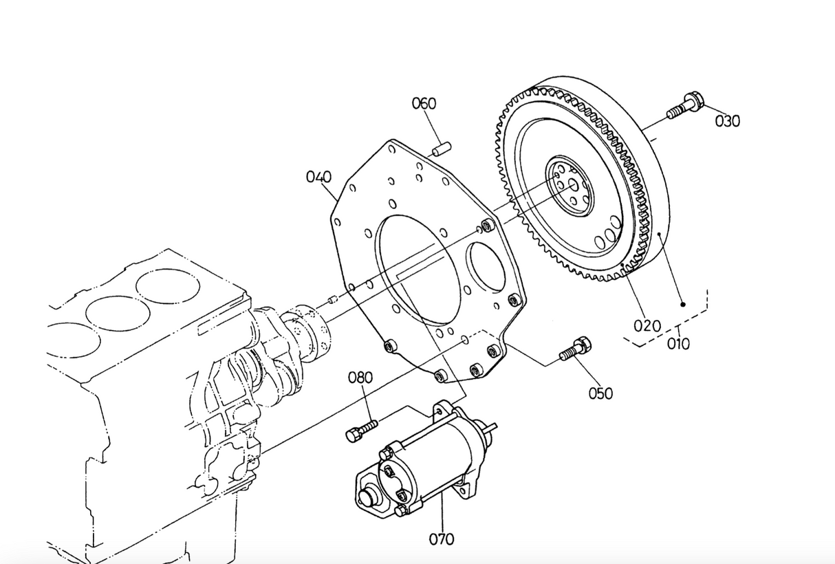 démarreur pour kubota kx36-2