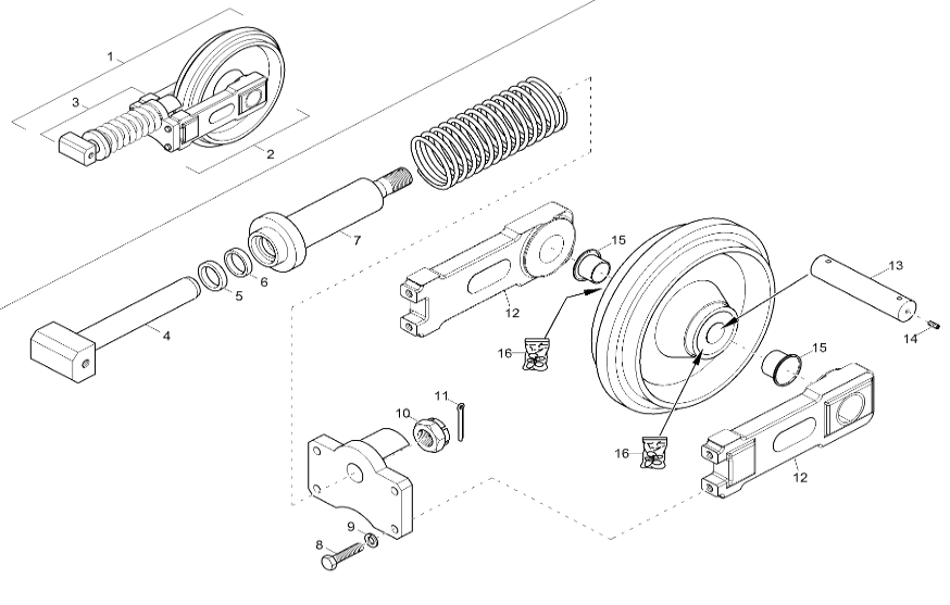 kit joints de tendeur de chenilles pour wacker neuson EZ17