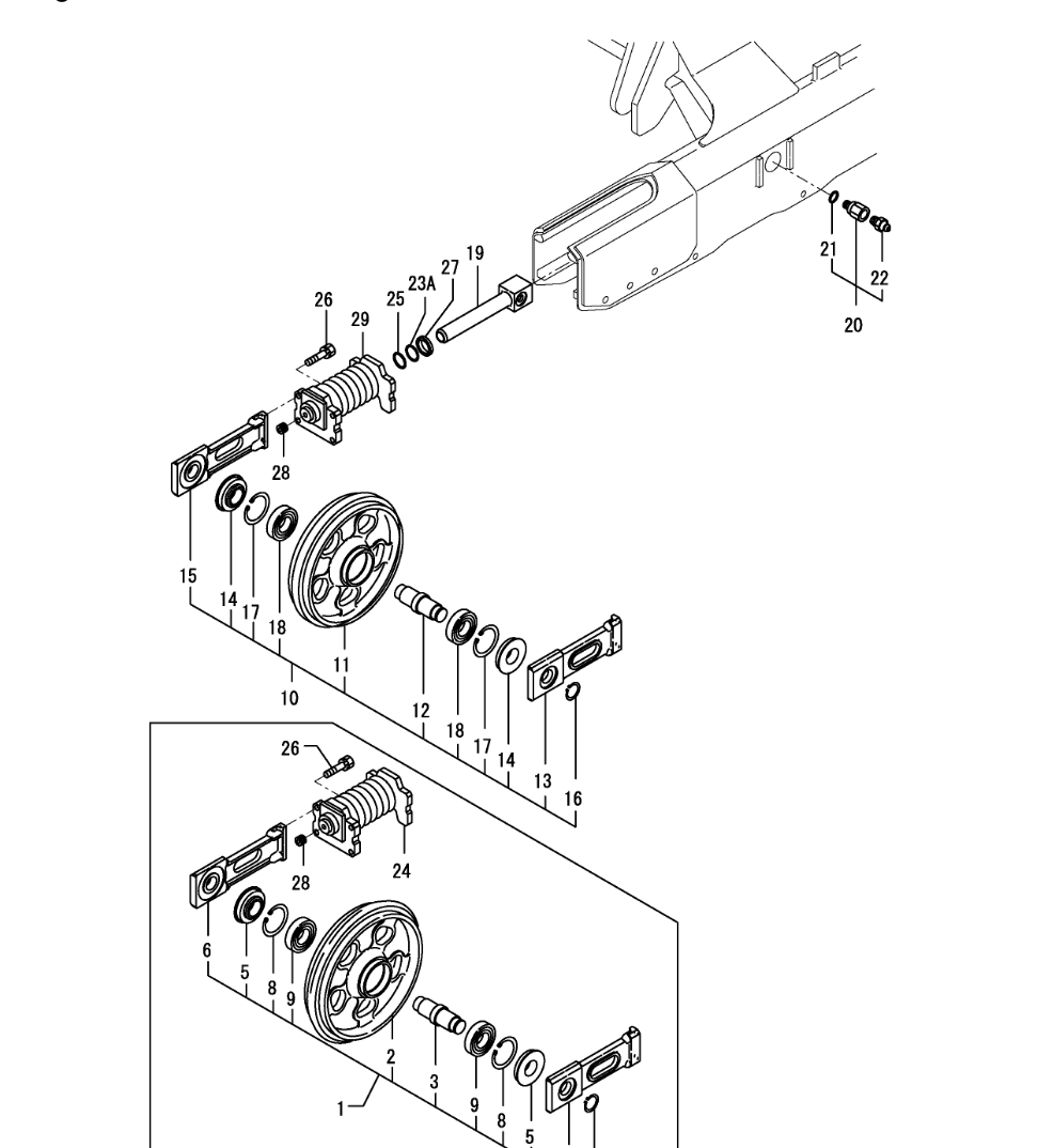 kit joints tendeur de chenilles yanmar vio20-2