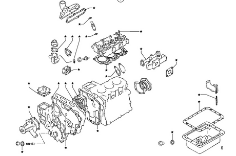 pochette de joints moteur pour volvo ec20B type 272