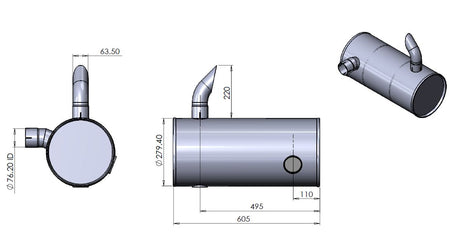 Échappement pour s'adapter à Hyundai R140-7